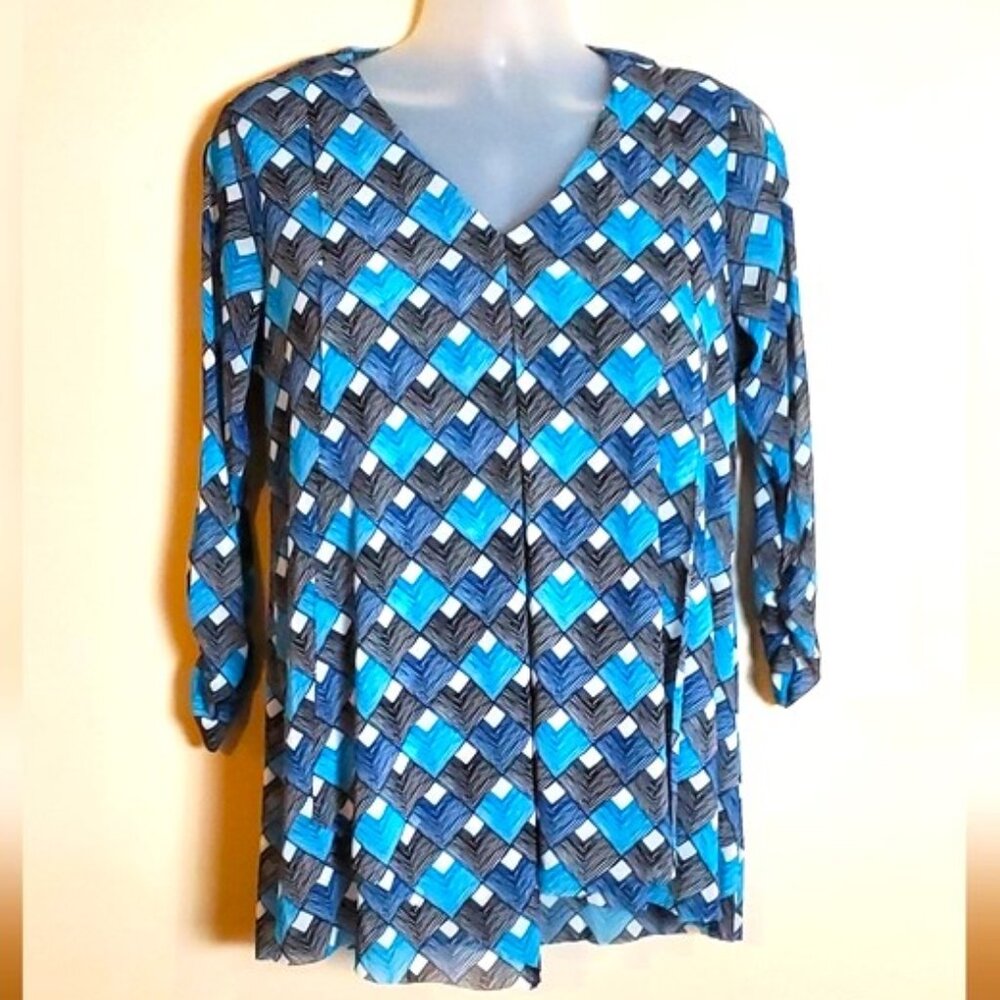 Alfani Light Geometric Blouse 1X